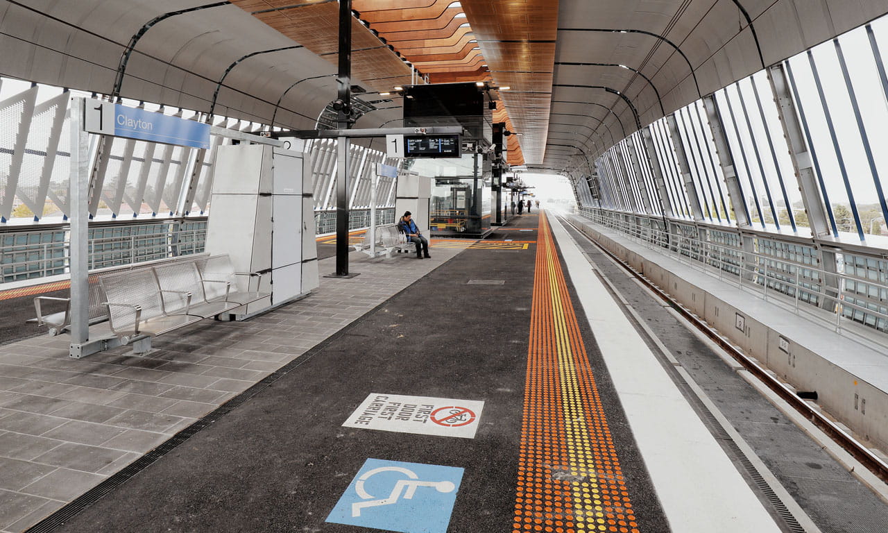 Five railway stations have been rebuilt at Carnegie, Murrumbeena, Hughesdale, Clayton and Noble Park. Image courtesy of Peter Clarke Photography.