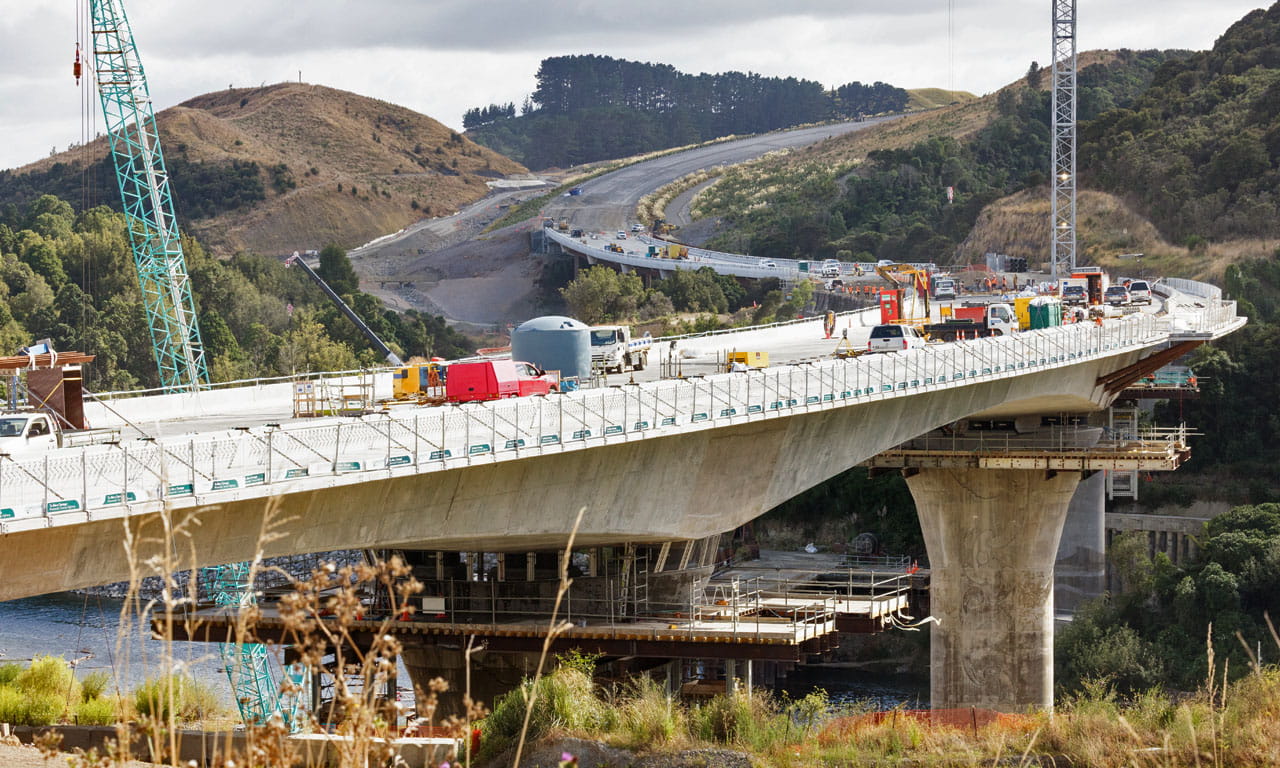 Road closure during the construction of state highway.