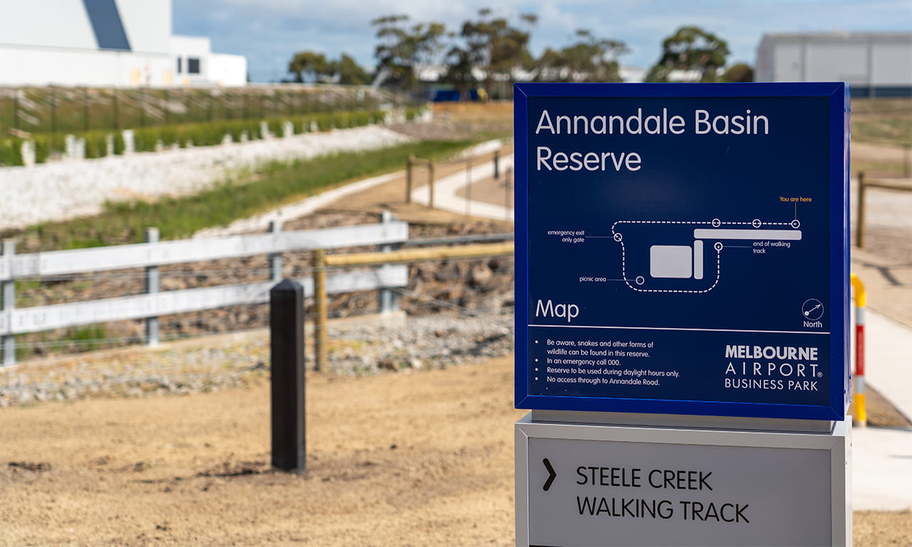 Entrance of Annadale Basin Reserve.