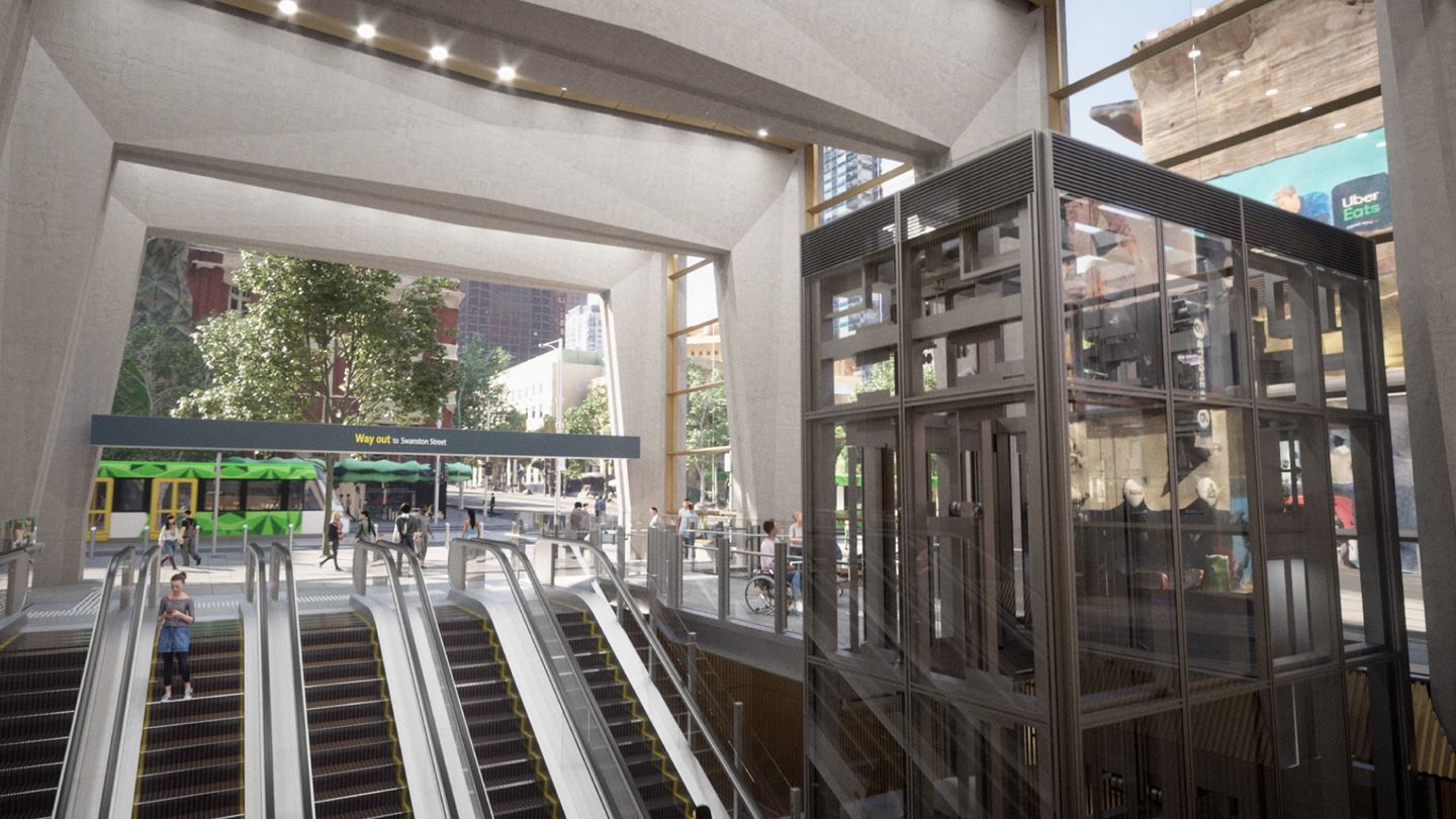 Melbourne metro concept design rendering.
