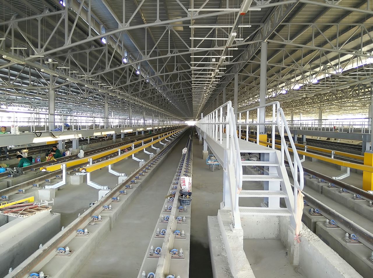 Inside the MRTA Purple Line stabling depot.
