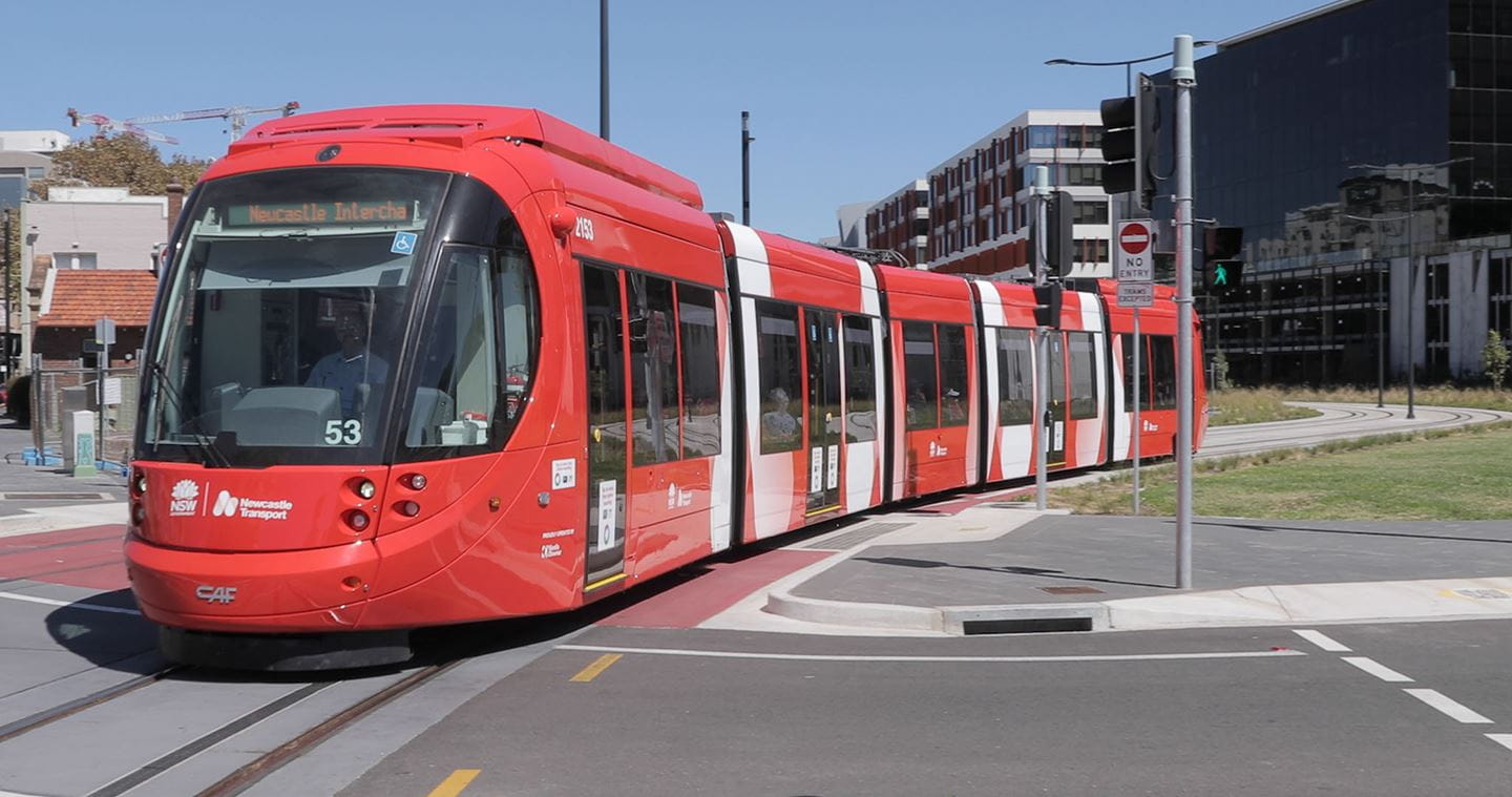 Newcastle Light Rail network is one of the first light rail vehicles in operation.