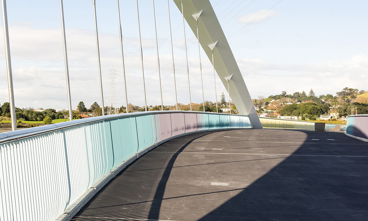 Aurecon developed an innovative design based on thick steel plates embedded into concrete to transfer the loads. Image courtesy of Mark Scowen Photography.