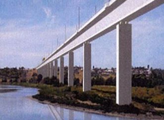 Onkaparinga Valley Bridge - artists perspective of viaduct from river
