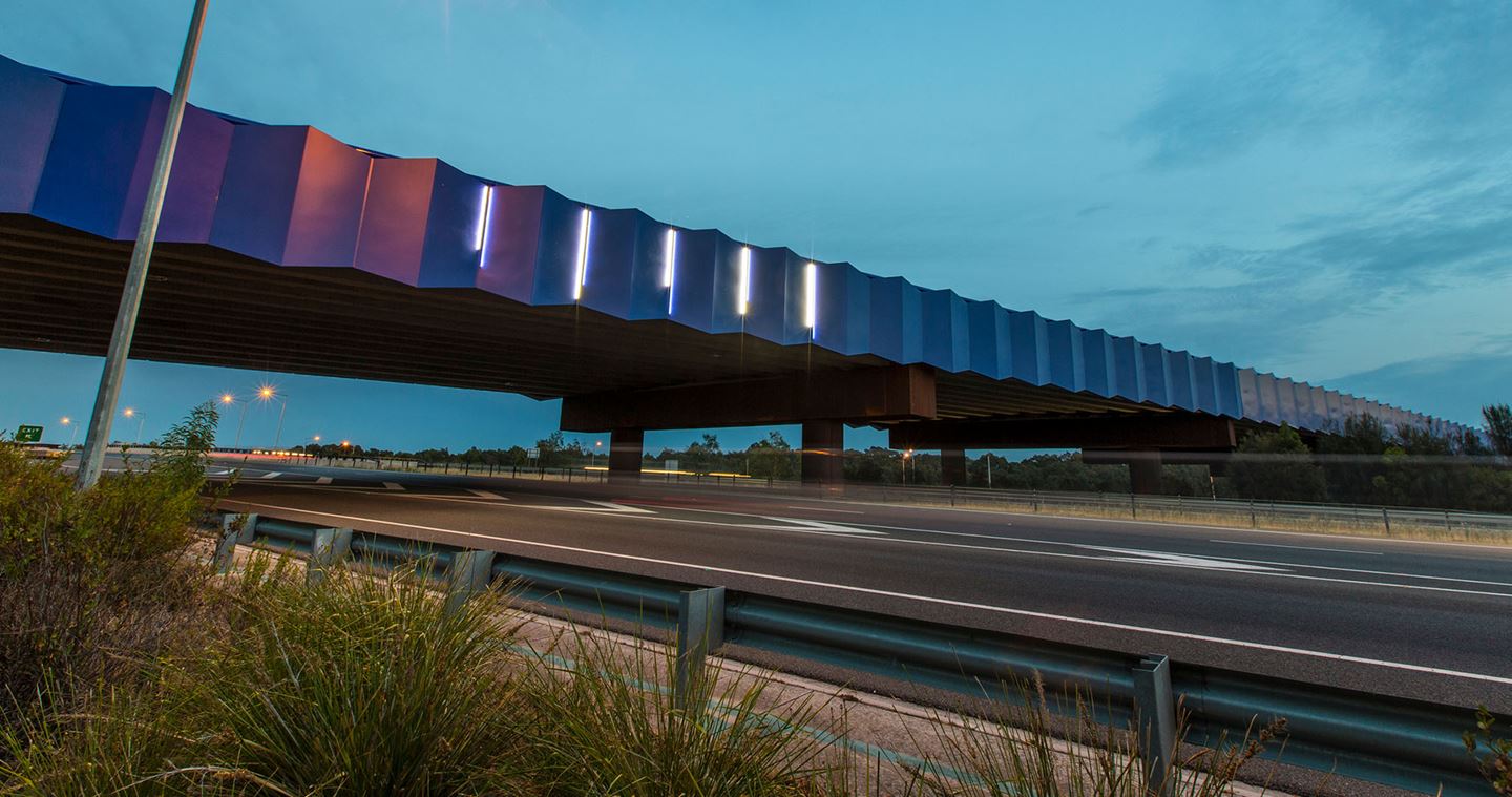 The Peninsula Link freeway provides habitat connectivity beneath the freeway and allowing the creation of habitat for Dwarf Galaxias.