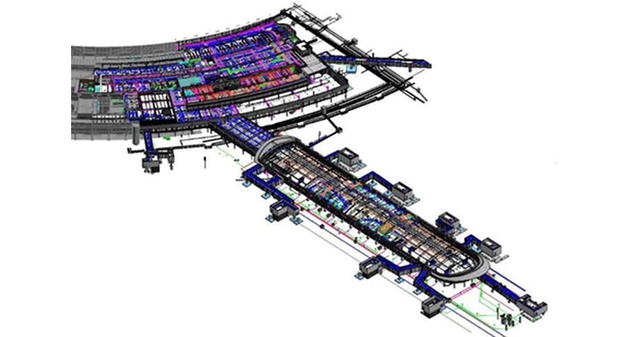 BIM model of Perth Airport Terminal 2 pier.