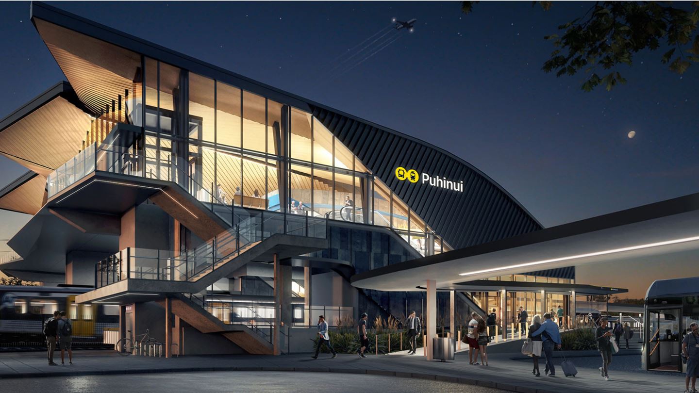 Puhinui Station has been upgraded to a major bus and train interchange to provide substantial travel time to Auckland.