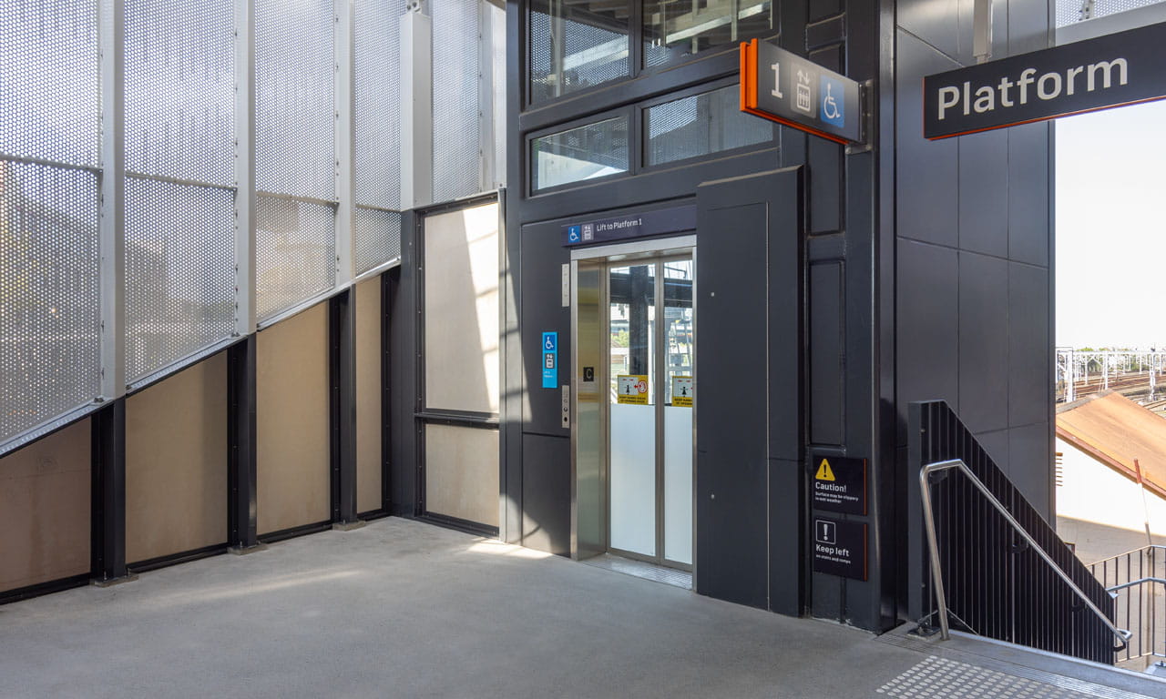 There are now lifts and stairs providing level interchange across all 10 above ground platforms and concourses.