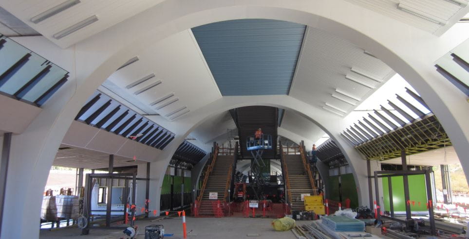 Construction on one the new stations, part of the Richlands to Springfield Transport Corridor project.
