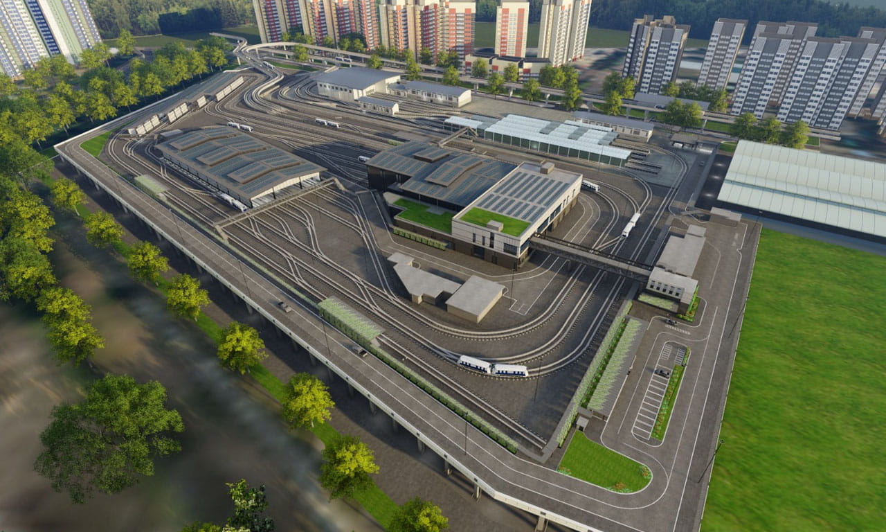 The expanded depot will extend from the upper level of the existing structure.