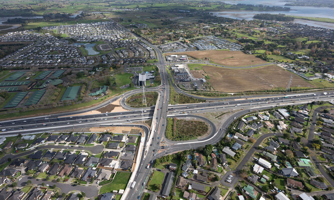 The Drury Interchange project includes developing a third lane to supports the communities by new local road connections and better transport.