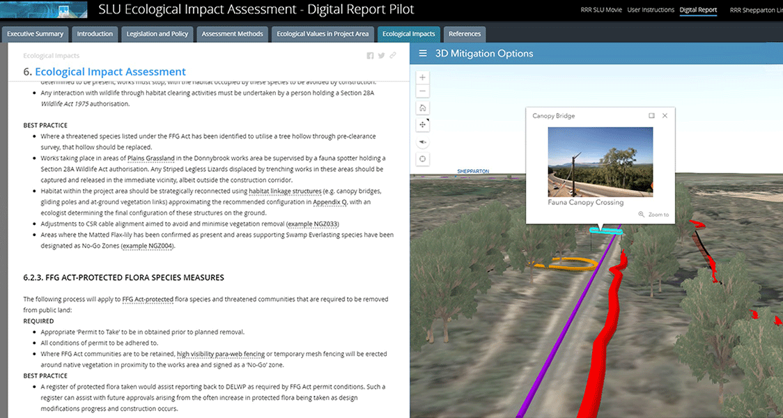 The digital report for the upgrade told the story of the design innovations made iteratively to protect environmentally sensitive areas.