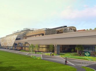 Aurecon will advise on the detailed design construction of the Choa Chu Kang Station. Exterior (day) view of the station along CCK 4. Image courtesy of Land Transport Authority and Ong & Ong.