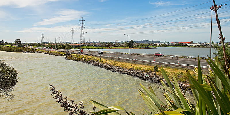 Over looking the water, Auckland's Southern Corridor.