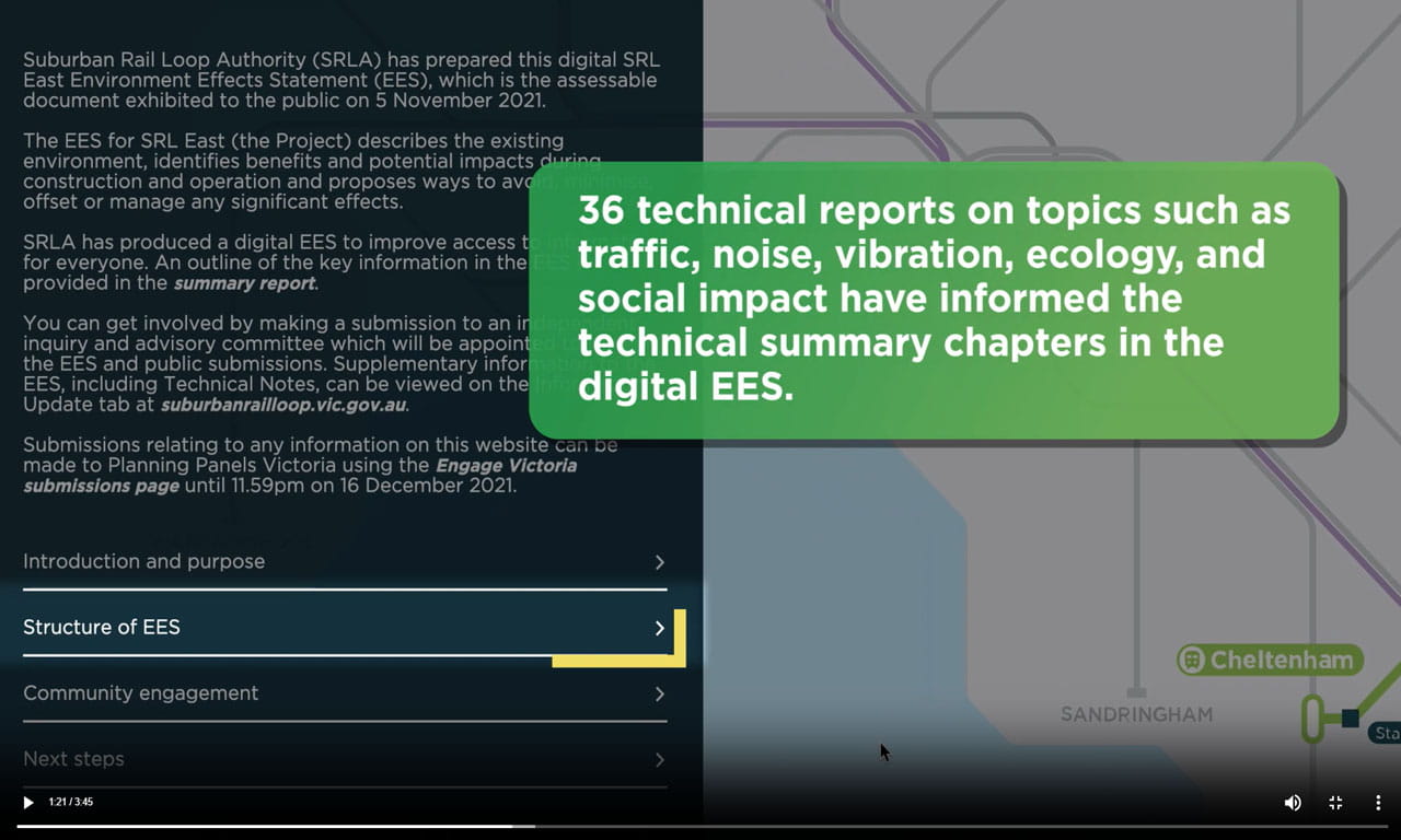 Interactive text and mapping allows for users to query, search, zoom, pan and select datasets for further information.