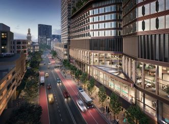 The metro station will serve the retail areas on George and Pitt Streets, the civic and entertainment uses on George Street and the emerging southern Sydney CBD residential developments between Park Street and Belmore Park.