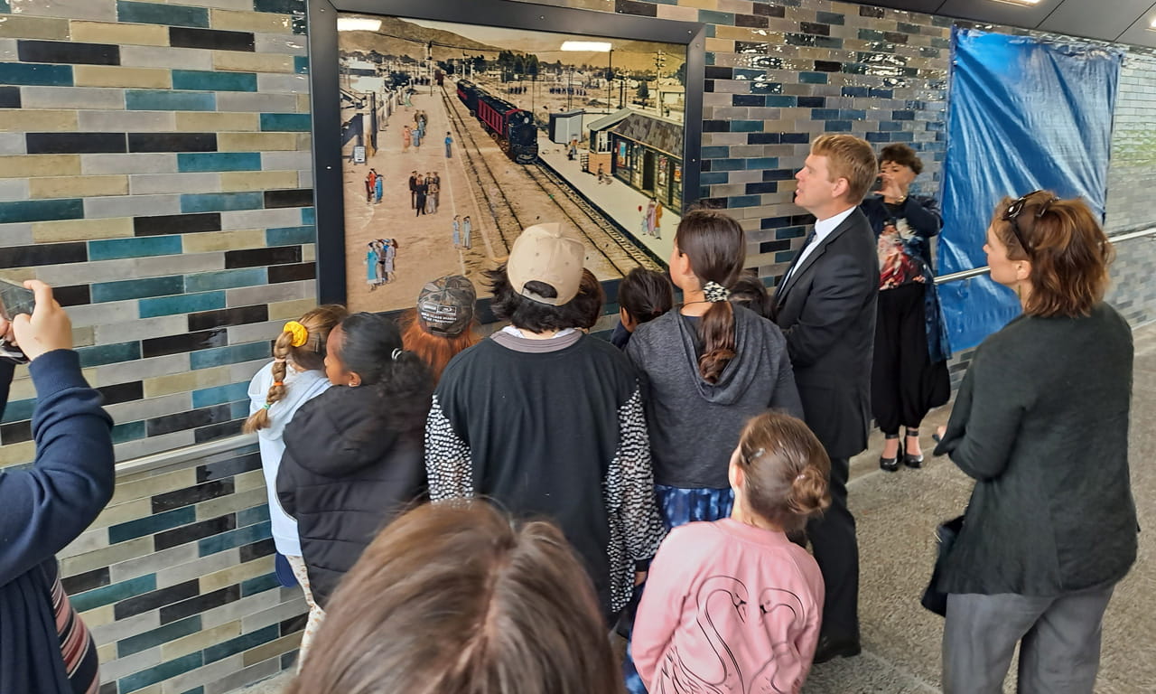 The Honourable Chris Hipkins, MP for Remutaka at the unveiling of Trentham School’s underpass artwork.