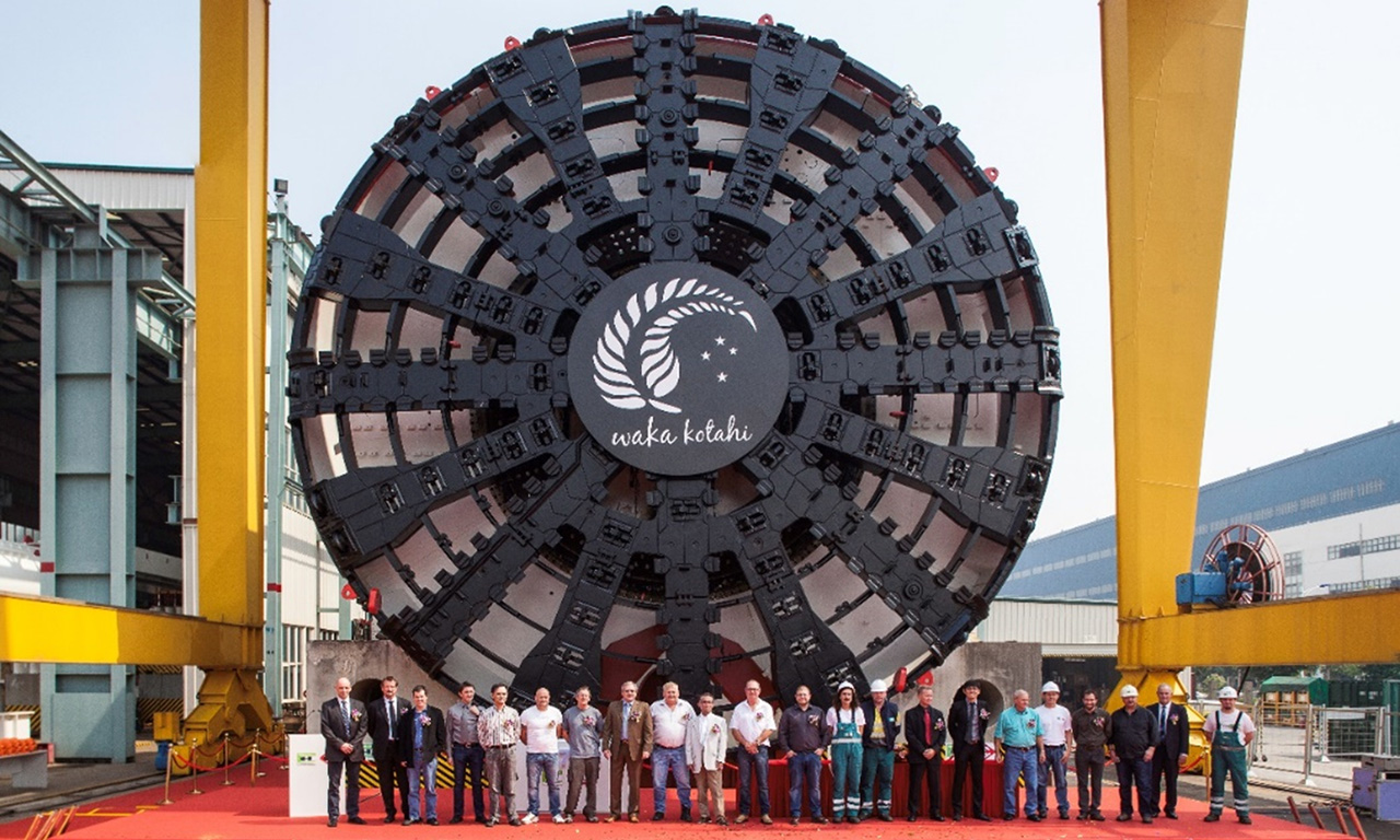 Construction yard located in China where the tunnel boring machine (“Alice”) for the Western Ring Route was constructed before shipping to Auckland. 