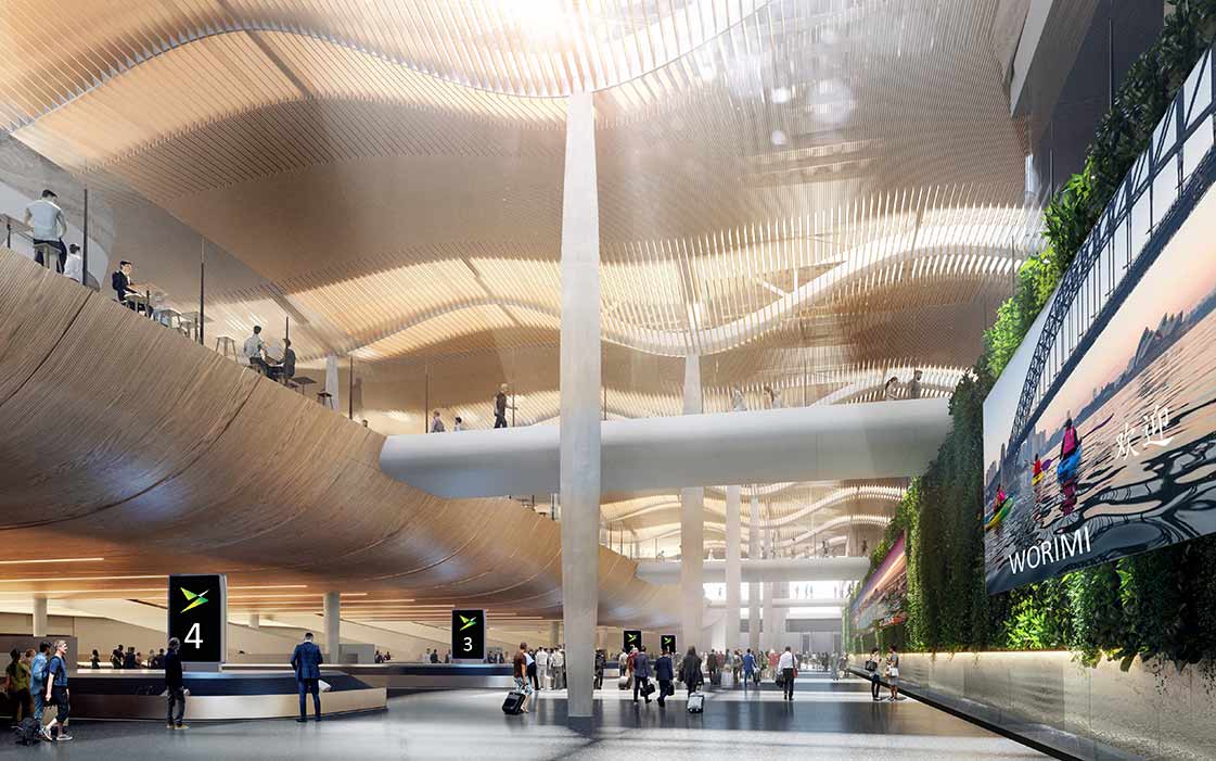 Wide view of international terminal. Image courtesy of Western Sydney Airport.