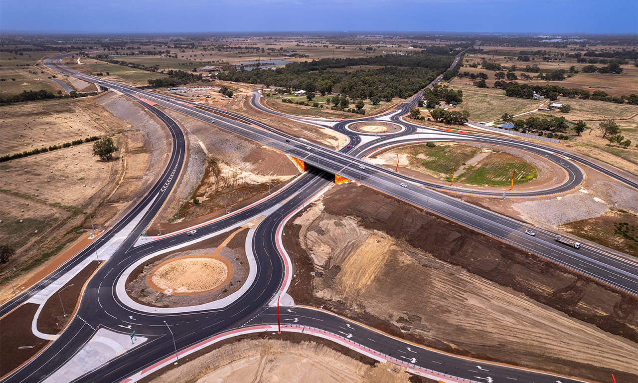 Aerial photo of South Western Highway North Interchange.