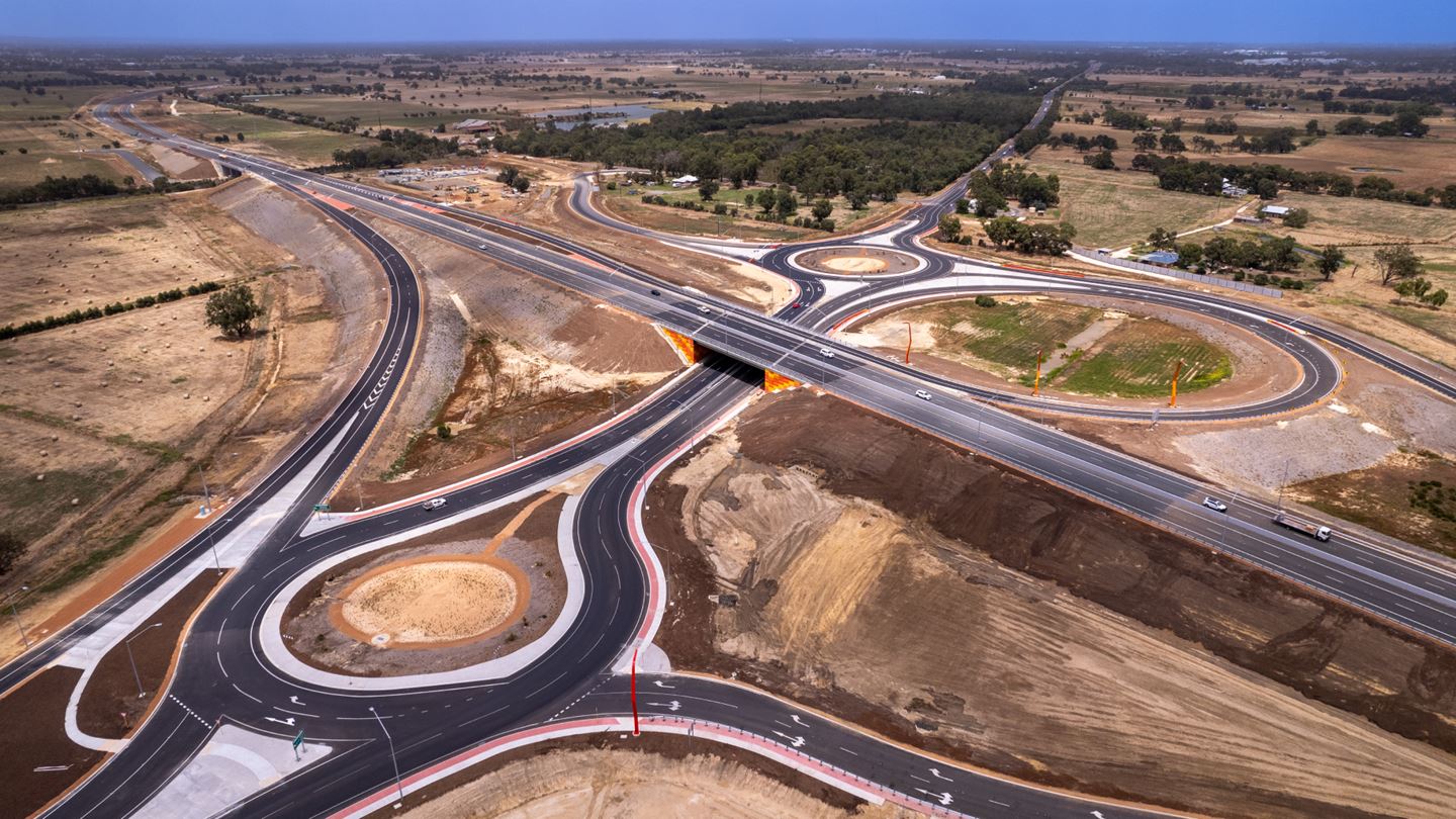 Aerial photo of South Western Highway North Interchange.