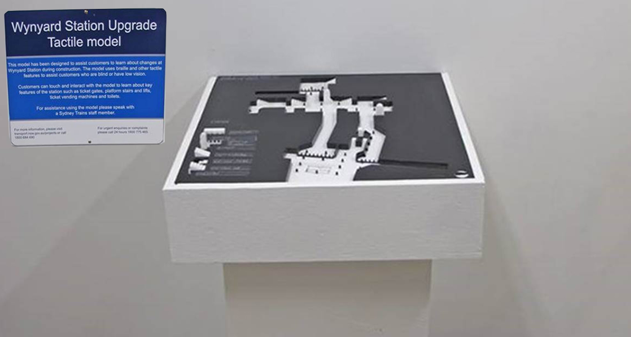 The Wynyard Station Upgrade Tactile Model was designed for regular customers who are blind or have poor vision.