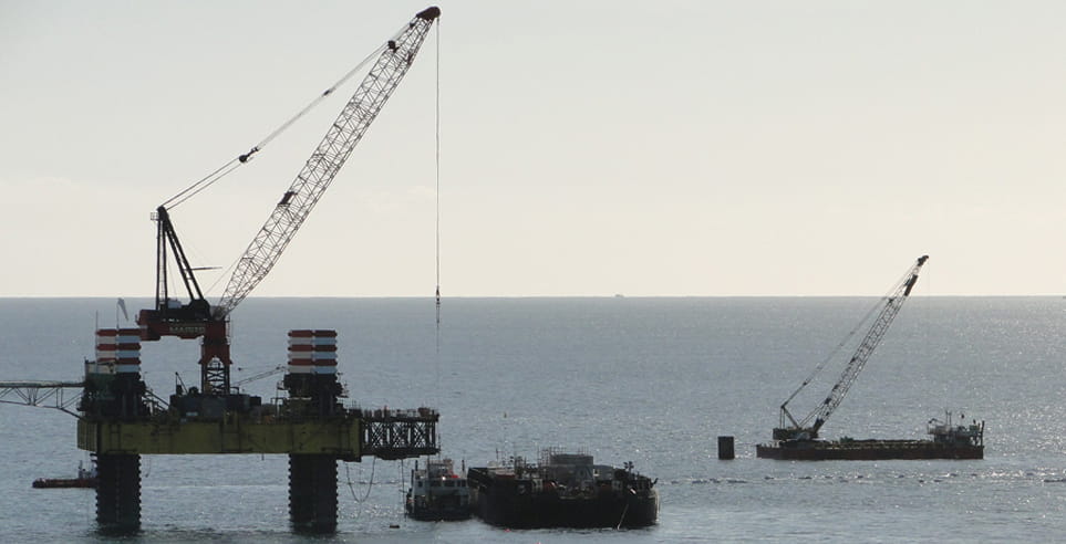 Adelaide Desalination Plant from the ocean.