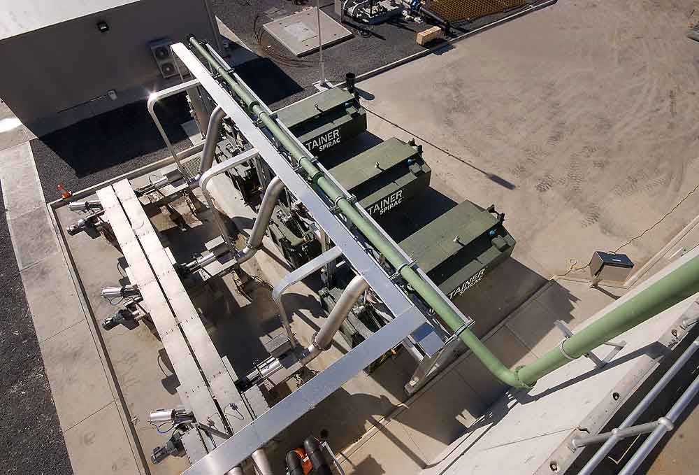 Overhead views of screenings handling plant at the Glenelg Wastewater Treatment Plant.