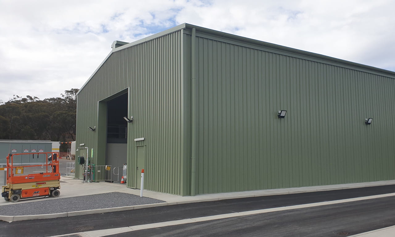 The building at the Happy Valley Water Treatment Plant, which is part of the Happy Valley Reservoir in South Australia.