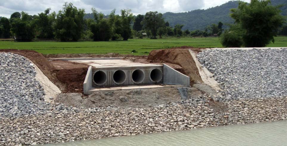 Drainage at the Nam Theun 2 hydroelectric dam.
