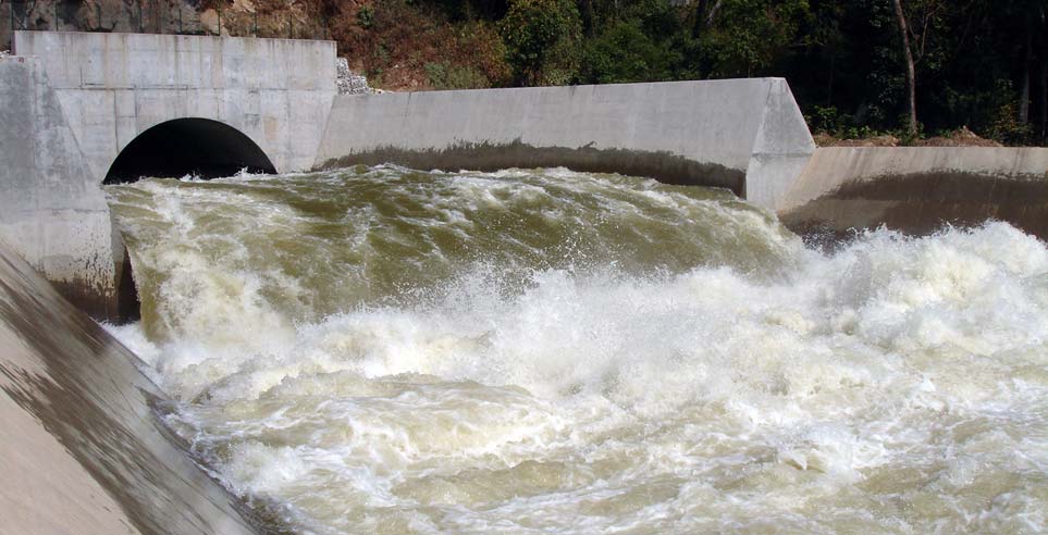Outlet tunnel at the Nam Theun 2 hydroelectric dam.