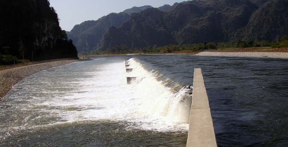 Oxy Weir structure at the Nam Theun 2 hydroelectric dam.