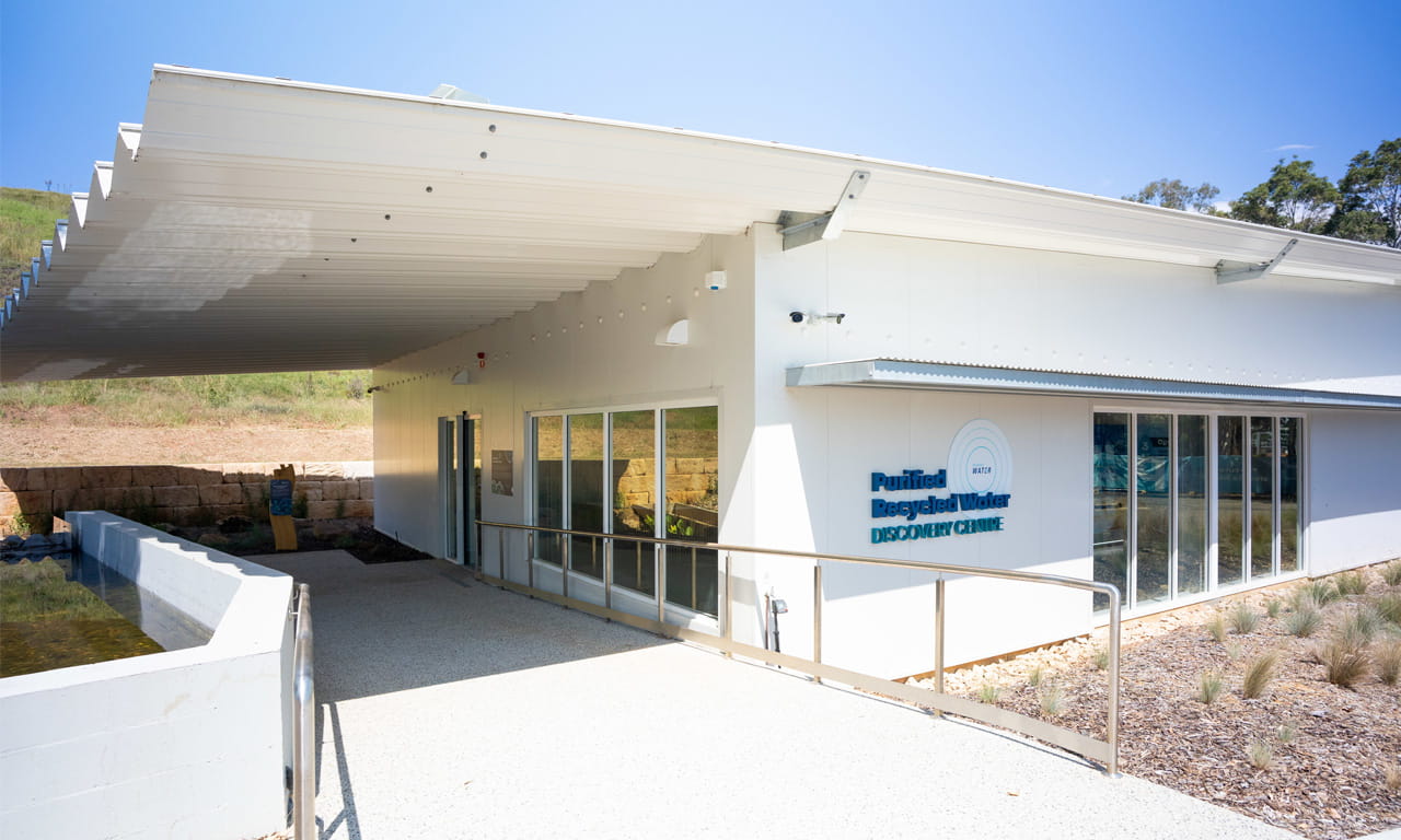 Entrance to Sydney's Purified Recycled Water Discovery Centre.