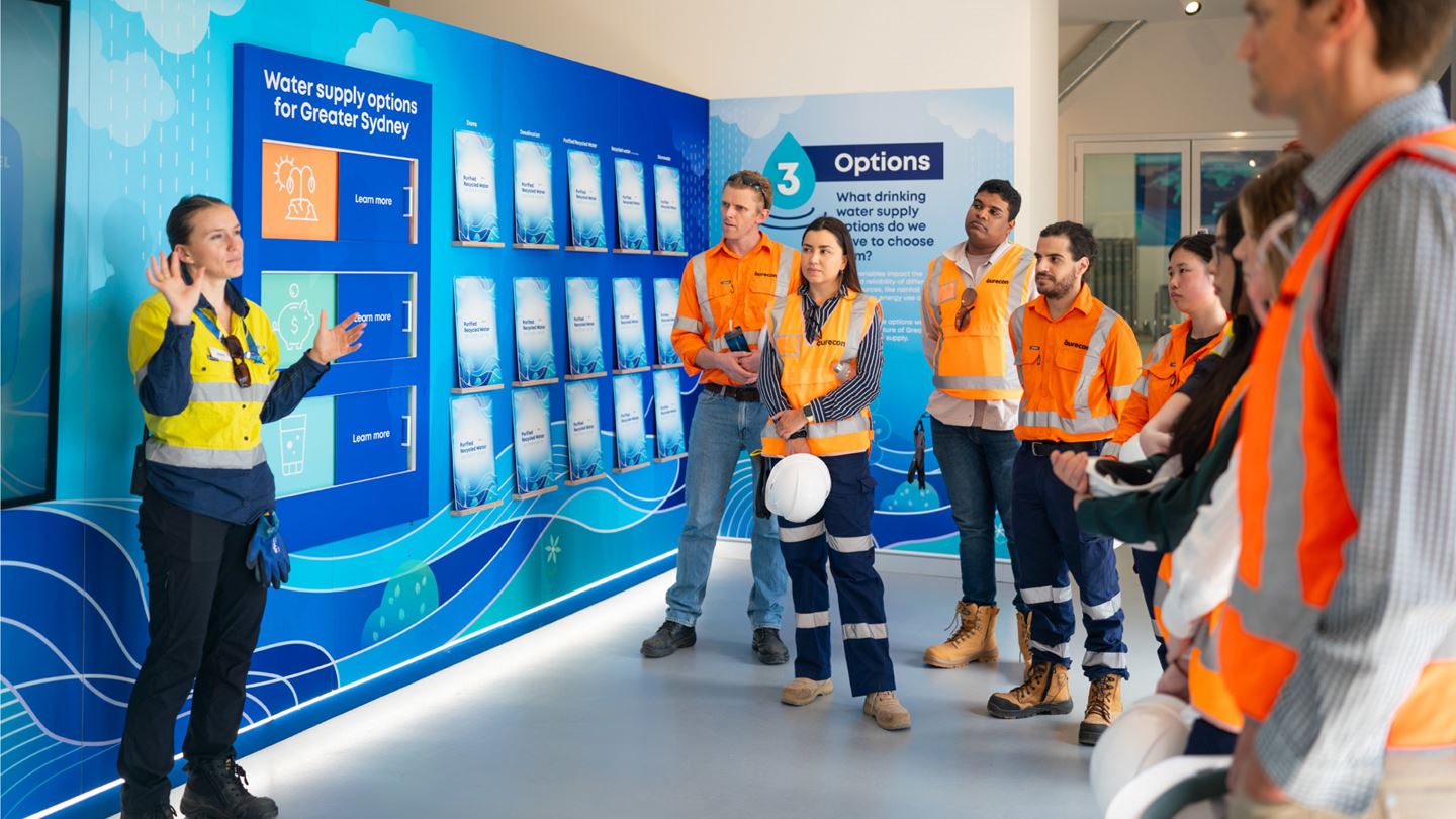 Exterior of the Purified Recycled Water Discovery Centre at Quakers Hill Water Resource Recovery Facility.